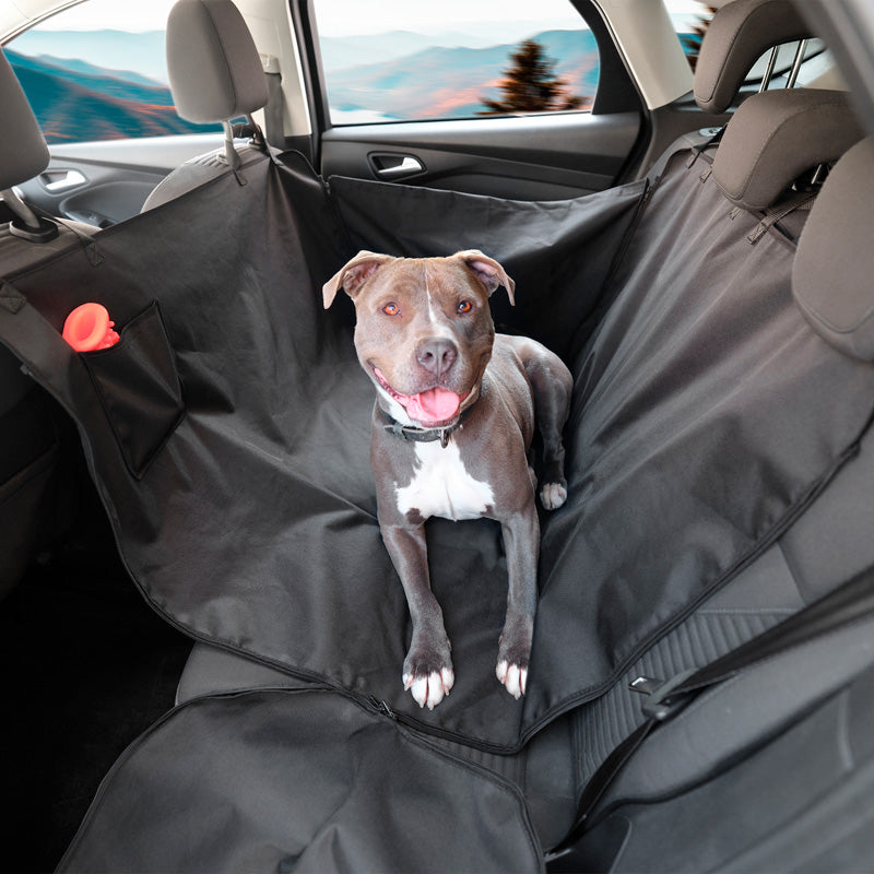 otoM, Universal Rear Seat Protector for Pets - Black Water-Repellent Fabric - 1 Pc.