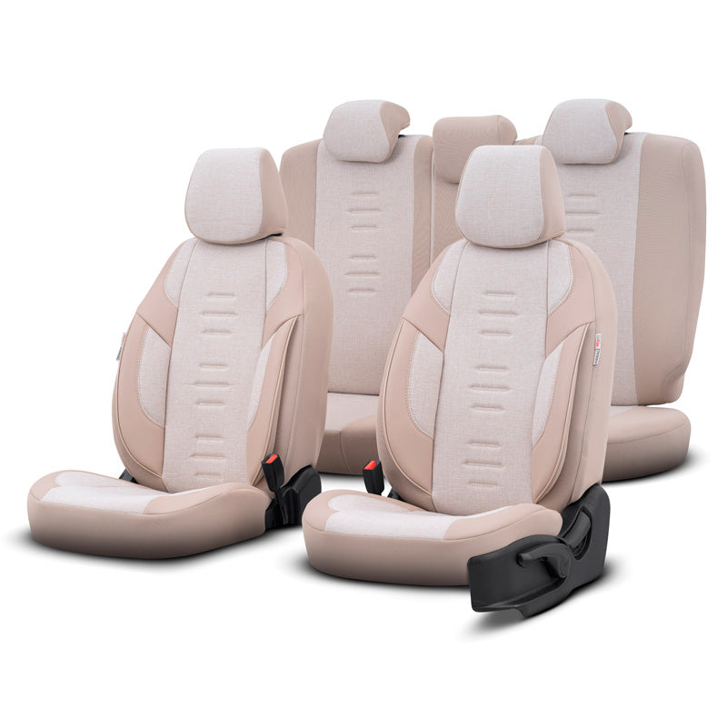 otoM, Universal Seat Cover Set 'Throne' Cream - 11 pieces - Side-Airbag Compatible