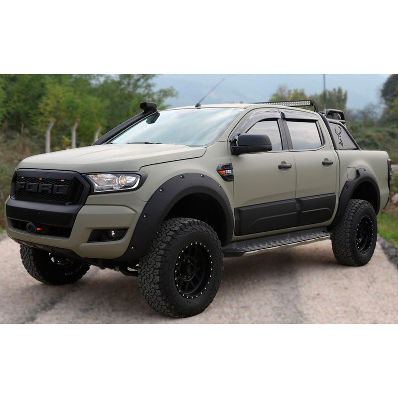 OneWay, Moulure latérale de carrosserie, Noir brillant, Convient à Ford Ranger T6/T7/T8 2012-2022, 4 pièces