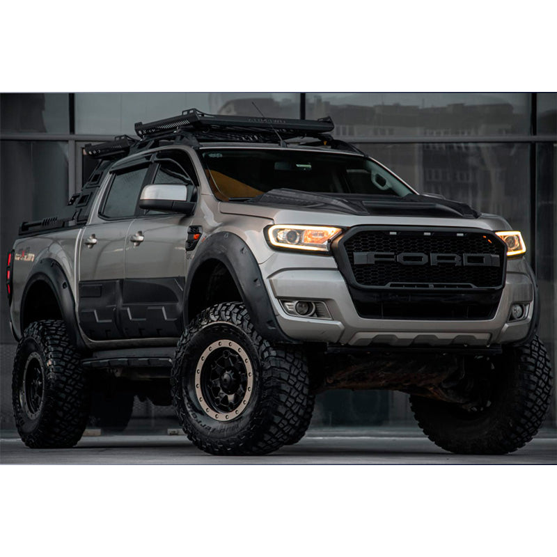 OneWay, Zijbeschermers, Mat zwart, Geschikt voor Ford Ranger T6/T7/T8 (2012-2022), 6-delige set