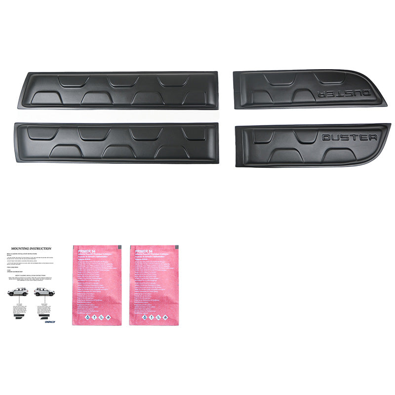 OneWay, Baguette de protection latérale, Noir mat, Compatible avec Dacia Duster I 2010-2017, 4 pièces