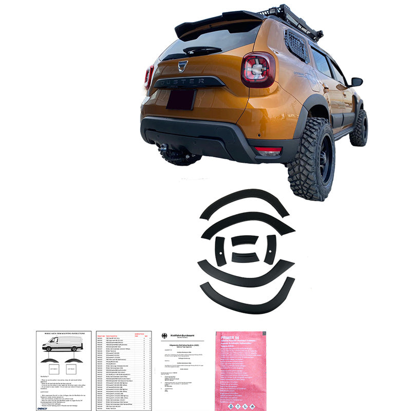 OneWay, Complete body kit, Matt black, Fits Dacia Duster II 2018-2024 with Park Assist, 12 pieces