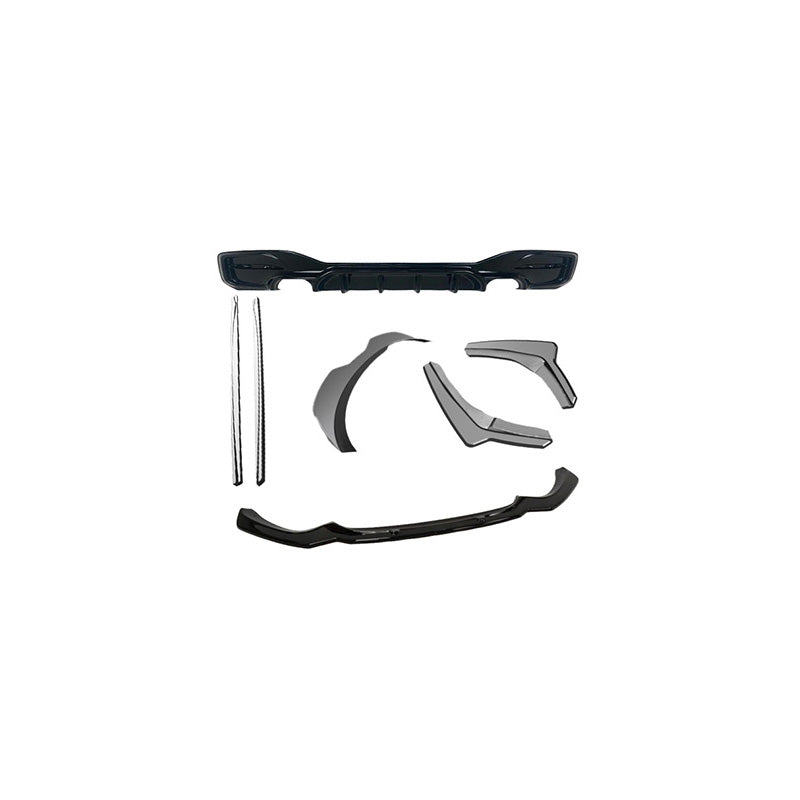 OneWay, Complete carrosseriekit, Glanzend zwart, Geschikt voor BMW 1-Serie F20/F21 M-Power Facelift 2015-2019, 7-delige set