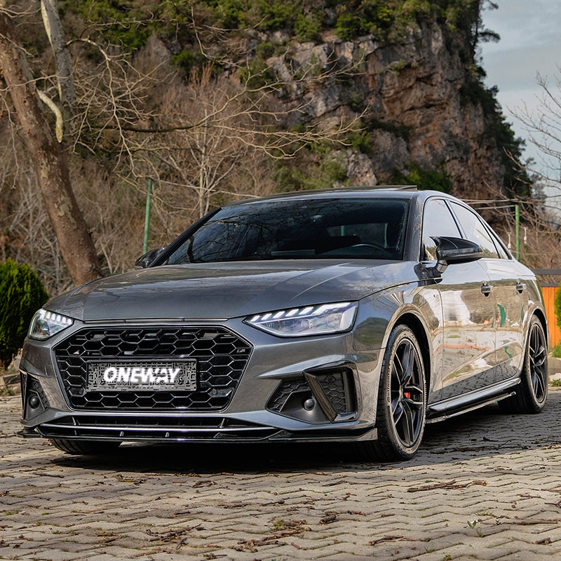 OneWay, complete bodykit, glanzend zwart, geschikt voor Audi A4 (B9) Sedan S4/S-Line Facelift (2019-2024)
