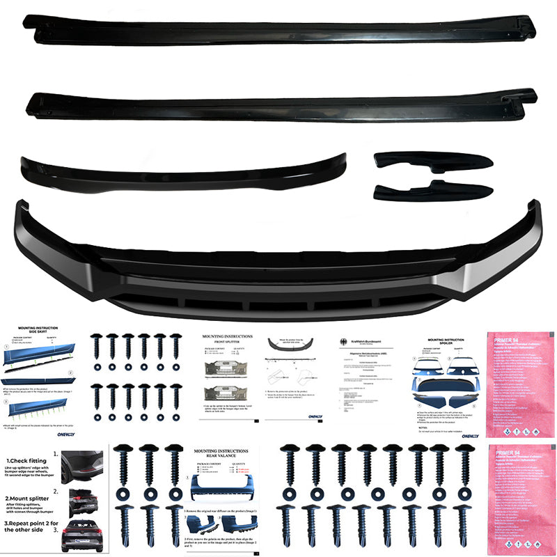 OneWay, complete bodykit, glanzend zwart, past op Volkswagen Touareg III R-Line Facelift (2024-)