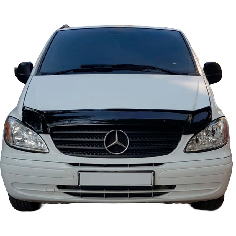 OneWay, Déflecteur de capot, Noir brillant, Compatible avec Mercedes Vito W639 (2003-2014)