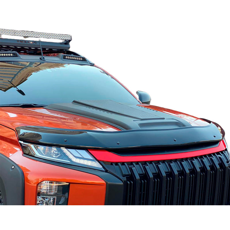 OneWay, Écope de capot, Noir mat, Compatible avec Mitsubishi L200 Triton 6 (2019-), "Design sportif"