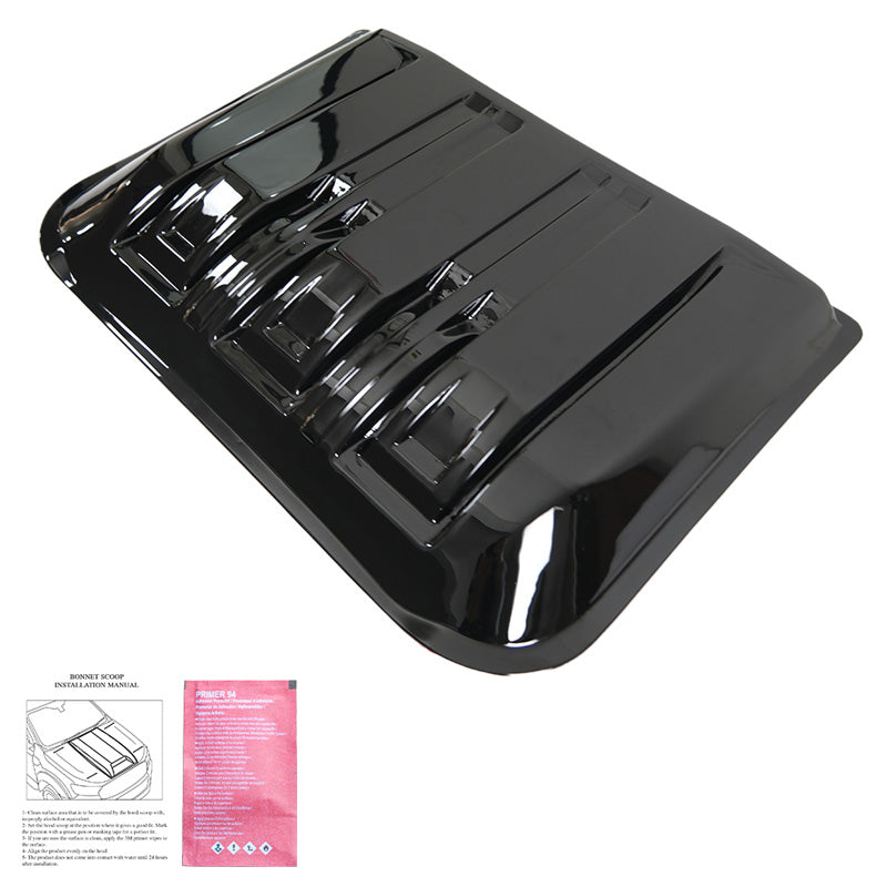 OneWay, Écope de capot, Noir brillant, Compatible avec Ford Ranger T9 2022-, plastique ABS, avec ruban 3M