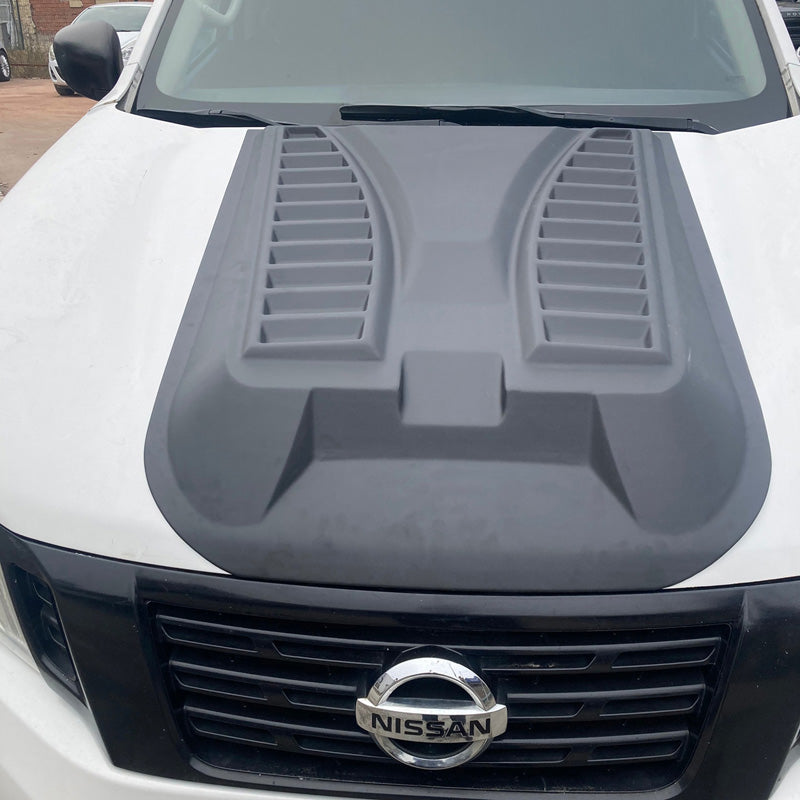 OneWay, Bonnet Scoop, Matte Black, Fits Nissan Navara NP300 (D23) 2014-2021, Version 3