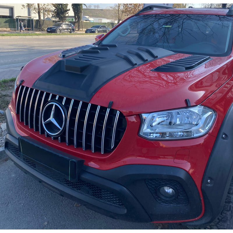 OneWay, Écope de capot, Noir mat, Compatible avec Mercedes X-Class W470 2017-, "Design élégant"