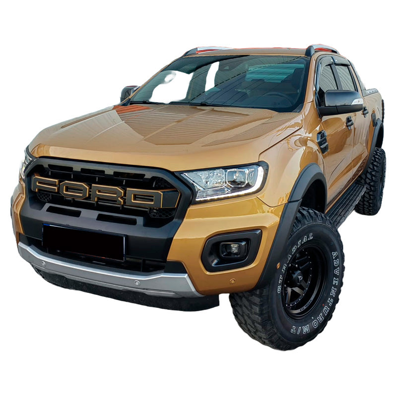 OneWay, kit d'élargisseurs d'ailes, noir mat, compatible avec Ford Ranger T8 (2019-2022), kit de 6 pièces avec ruban adhésif 3M