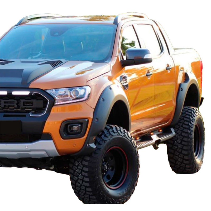 OneWay, spatbordverbreders set, matzwart, geschikt voor Ford Ranger T8 (2019-2022), 'Robuust ontwerp' – 4 delen