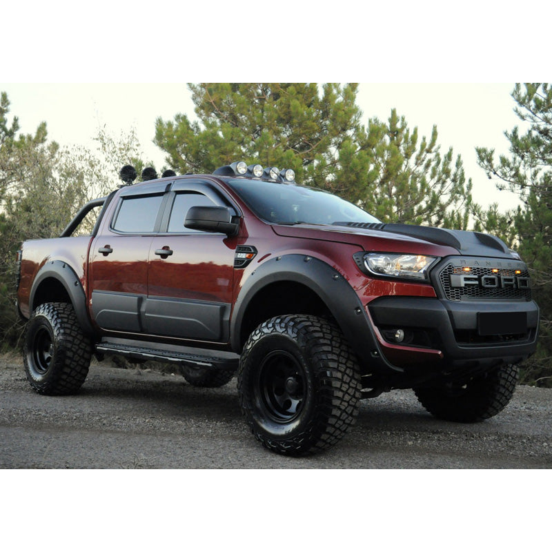 OneWay, kit d'élargisseurs d'ailes, noir mat, compatible avec Ford Ranger T6/T7/T8 2012-2022, 4 pièces