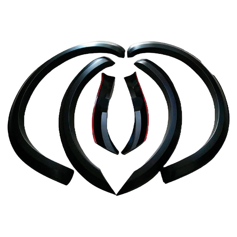 OneWay, spatbordverbreders set, mat zwart, past op Ford Ranger T6/T7 2012-2019, 6-delige set