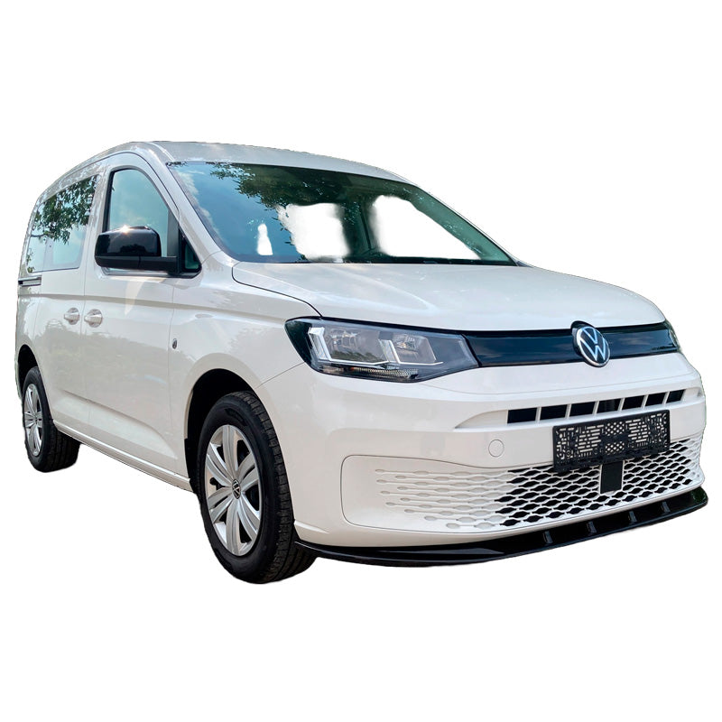 OneWay, Front spoiler, Glossy black, Fits Volkswagen Caddy MK5 2020-, Version 2