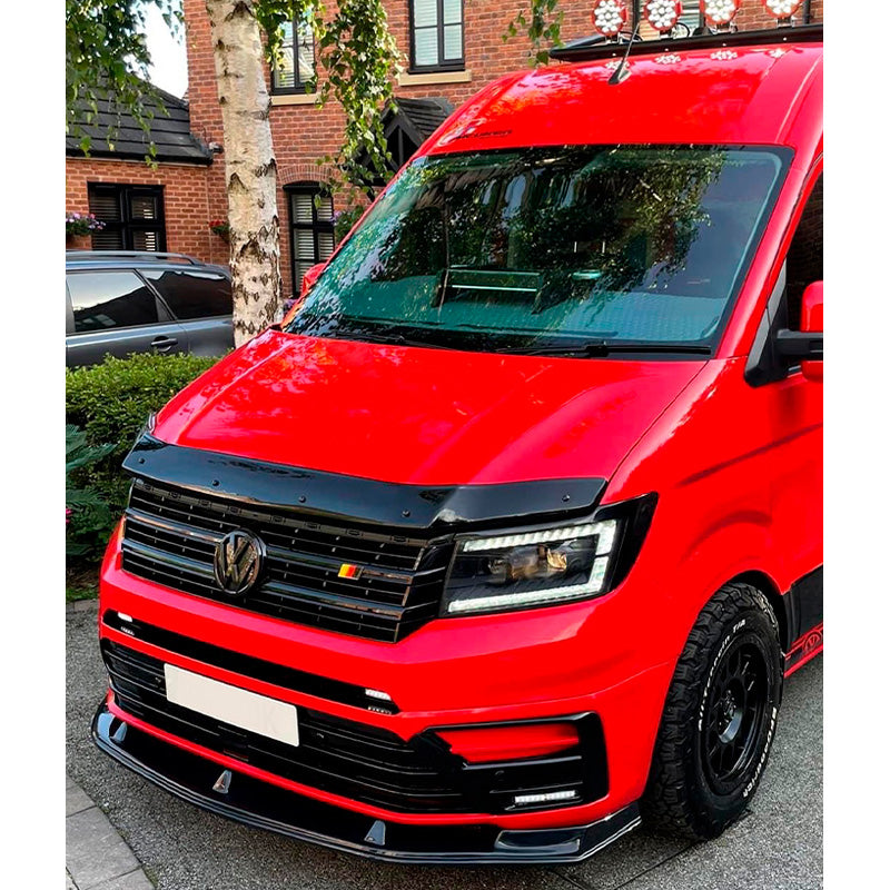 OneWay, spoiler avant, noir brillant, compatible avec Volkswagen Crafter MK2 & MAN TGE MK1 PreFacelift 2016-, 'Aerodynamik'
