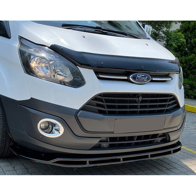 OneWay, frontspoiler, hoogglans zwart, past op Ford Transit Custom MK1 (2012-2018), 2-delige set