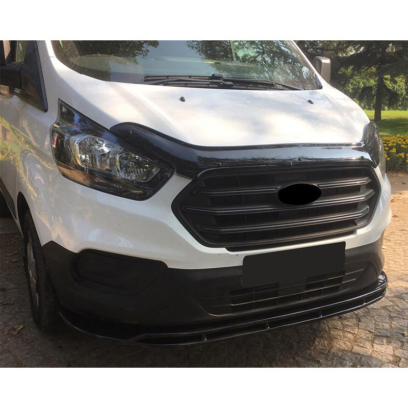 OneWay, frontspoiler, hoogglans zwart, past op Ford Transit Custom MK1 Facelift 2018-2023, 2-delige set