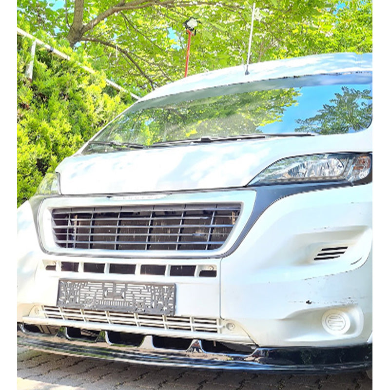OneWay, Front spoiler, Glossy black, Fits Fiat Ducato 4th generation (2014-) & Peugeot Boxer (2014-)