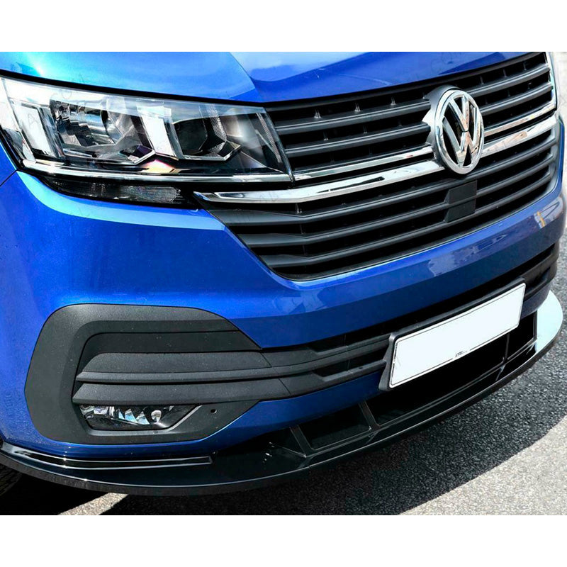 OneWay, spoiler avant, noir brillant, compatible avec Volkswagen Transporter T6.1 2020-2022, Version 2