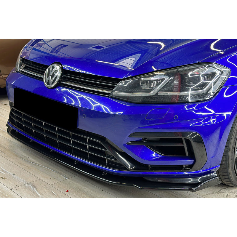 OneWay, Front spoiler, Glossy black, Fits Volkswagen Golf VII (7.5) HB/Variant R 2017-2020
