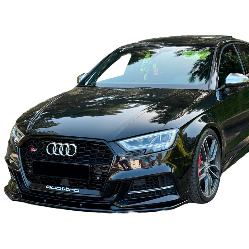 OneWay, spoiler avant, noir brillant, convient à Audi S3 8V berline (2016-2020)