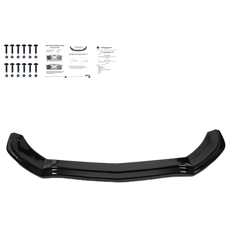 OneWay, Front spoiler, Glossy black, Fits Mercedes C-Class W205 C43 AMG Sedan/Estate 2016-2018, OEM quality