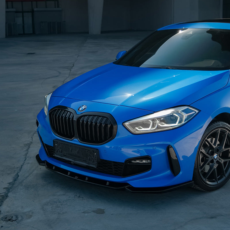 OneWay, Spoiler avant, noir brillant, Convient à BMW 1-Series F40 M-Pack/M135i 2019-, « Élégance sportive »
