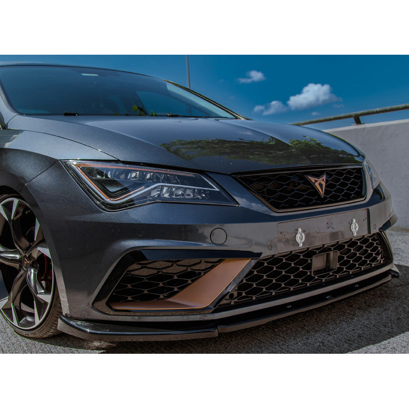 OneWay, Front spoiler, Glossy black, Fits Seat Leon (5F) HB/SC/ST FR/Cupra Facelift 2017-2020