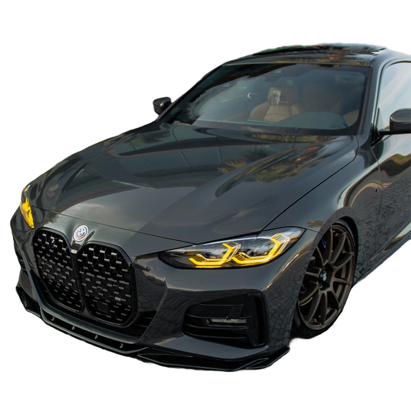 OneWay, Front spoiler, Glossy Black, Fits BMW 4-Series G22/G23 Coupe/Convertible M-Pack 2020-2024 & Facelift 2024