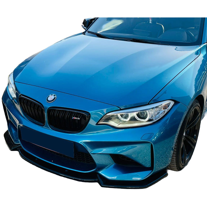 OneWay, Front spoiler, Glossy Black, Fits BMW M2 F87 (2016-2020)