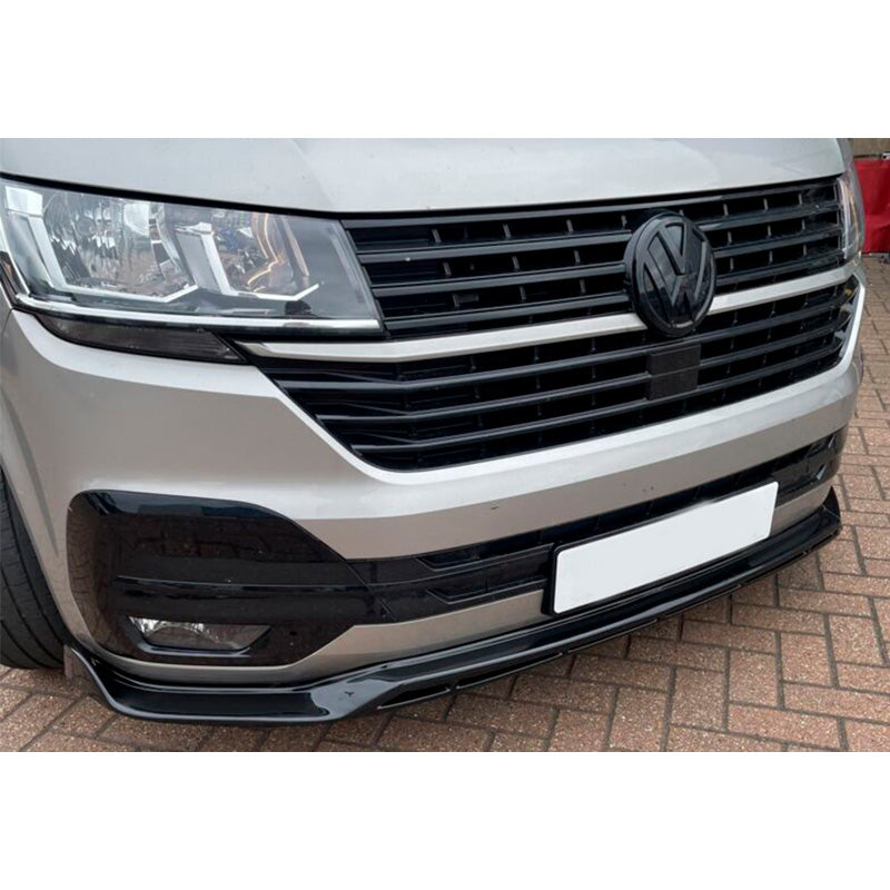 OneWay, Front spoiler, Glossy Black, Fits Volkswagen Transporter T6.1 (2020-2022), 'Version 3'