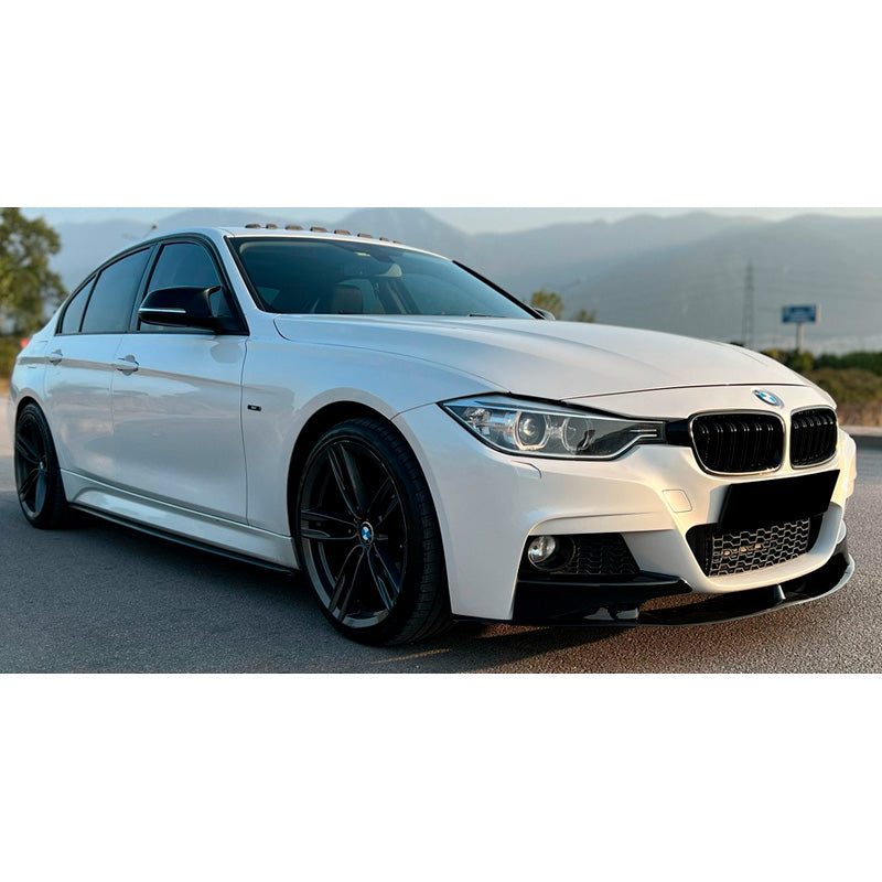 OneWay, spoiler avant, noir brillant, compatible avec BMW 3-Series F30 M-Pack (2012-2019), kit 3 pièces