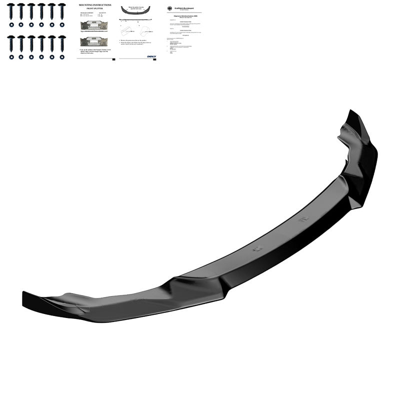 OneWay, Front spoiler, ABS plastic, Glossy black, Fits BMW M2 Competition F87 (2018-2020)