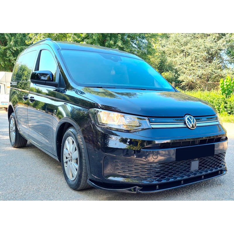 OneWay, Front spoiler, Glossy Black, Fits Volkswagen Caddy MK5 (2020-), OEM quality
