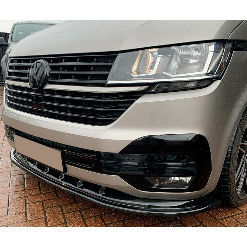 OneWay, spoiler avant, noir brillant, compatible avec Volkswagen Transporter T6.1 (2020-2022), 'Version 4'