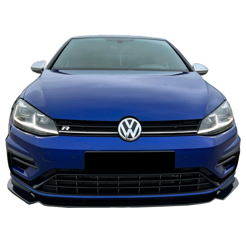 OneWay, spoiler avant, noir brillant, compatible avec Volkswagen Golf VII (7.5) HB/Variant R 2017-2020, Version 3