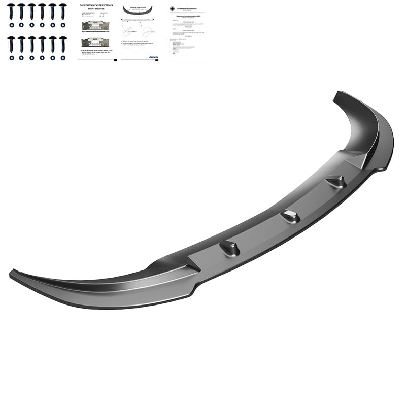 OneWay, Front spoiler, Glossy Black, Fits Mercedes Sprinter W907 (2018-), Version 2