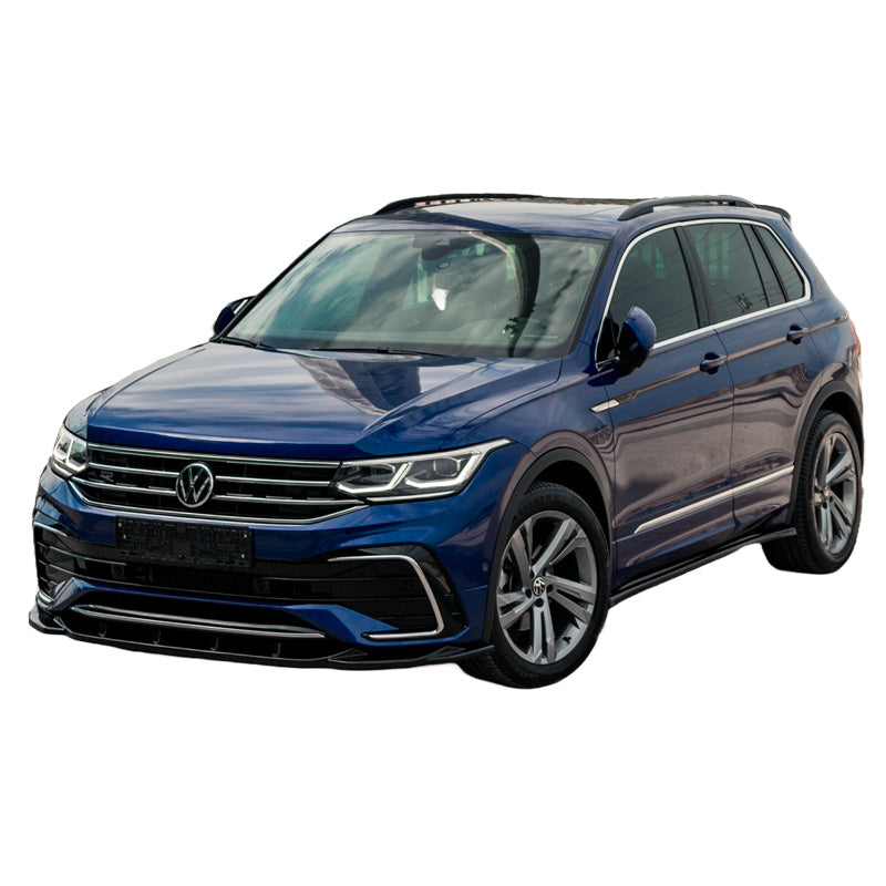 OneWay, Frontspoiler, glanzend zwart, Past op Volkswagen Tiguan II R/R-Line Facelift 2020-2024, ABE TÜV goedgekeurd