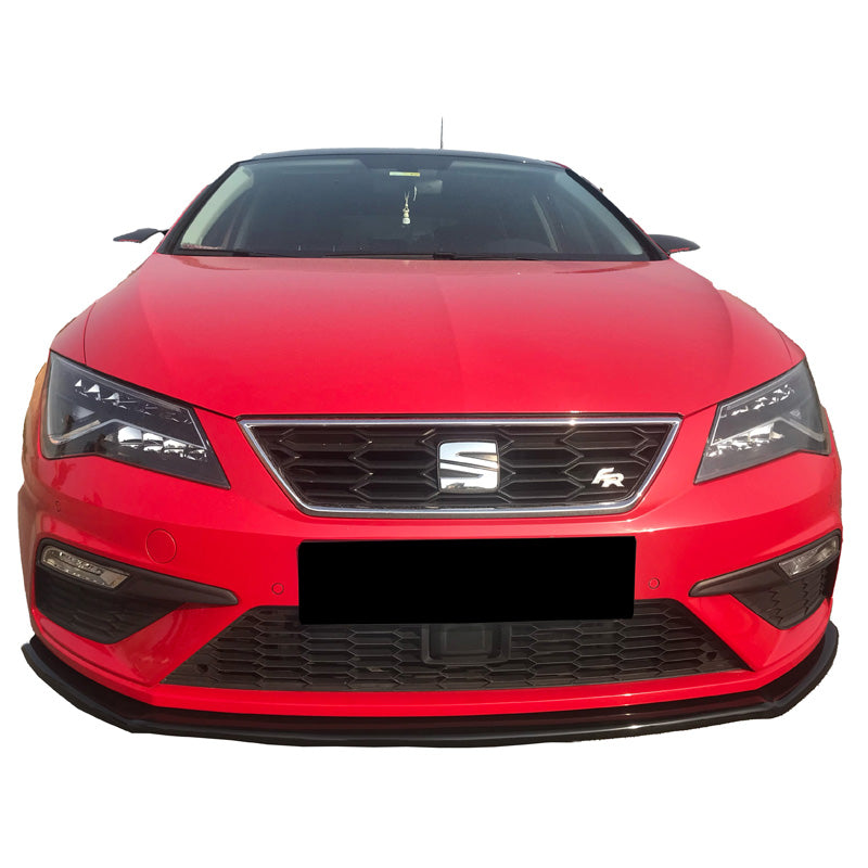 OneWay, Front spoiler, Glossy black, Fits Seat Leon (5F) HB/SC/ST FR/Cupra Facelift 2017-2020, Version 2