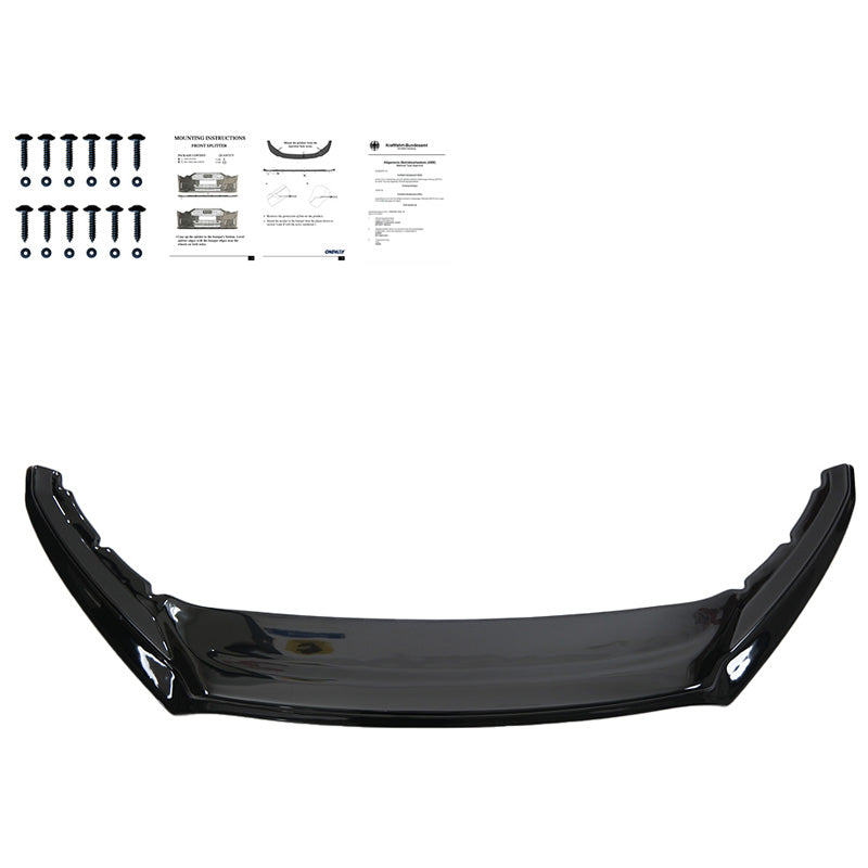 OneWay, Front spoiler, Glossy black, Fits Skoda Superb 3V HB/Combi Facelift (2019-2023)