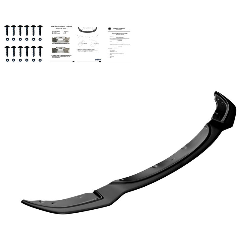 OneWay, Frontspoiler, glanzend zwart, Past op BMW 5-Series F10/F11 M-Pack 2011-2016, Version 2