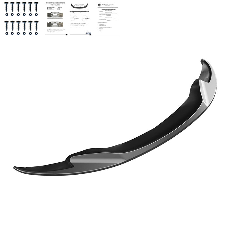 OneWay, spoiler avant, noir brillant, compatible avec BMW M3 E92 Coupe/E93 Convertible 2007-2013, Version 2