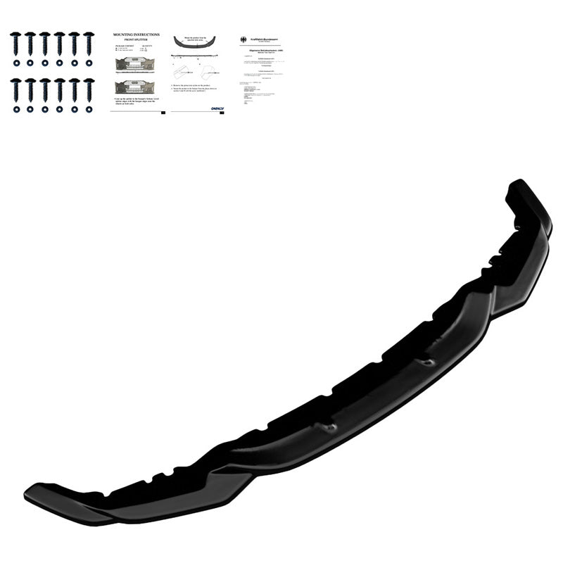 OneWay, Front spoiler, Glossy black, Fits BMW M2 F87 2016-2020, Version 2