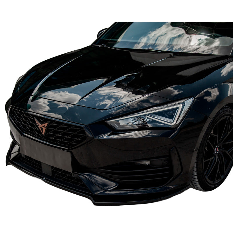 OneWay, spoiler avant, noir brillant, compatible avec Cupra Leon HB/ST 2020-2024, Version 3