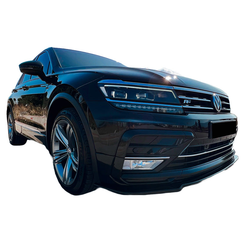 OneWay, spoiler avant, noir brillant, compatible avec Volkswagen Tiguan II R-Line 2016-2020 y compris Allspace