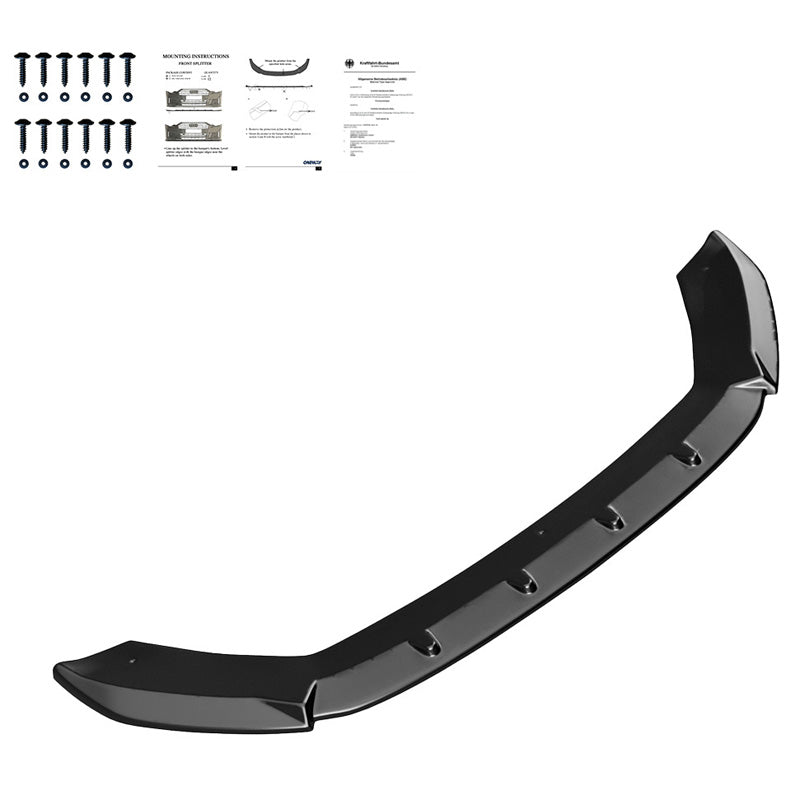 OneWay, Front spoiler, Glossy Black, Fits Seat Leon (5F) HB/SC/ST FR/Cupra 2013-2016