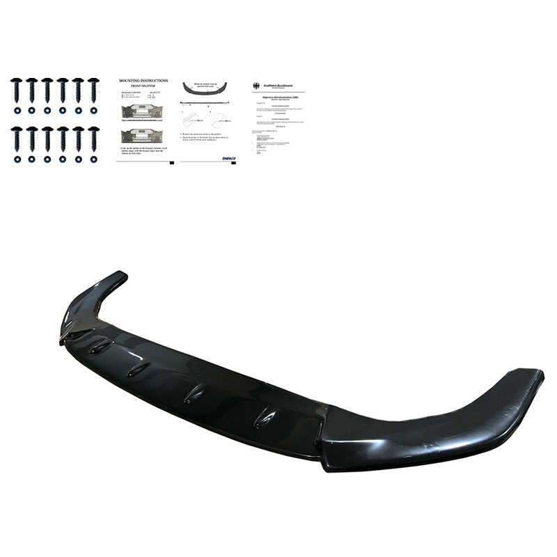 OneWay, Front spoiler, Glossy Black, Fits Volkswagen Golf VIII HB/Variant GTI/GTE/R Line 2020-, Version 2