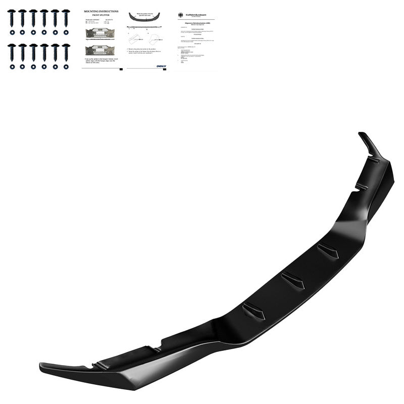 OneWay, spoiler avant, noir brillant, compatible avec BMW M5 F90 PreFacelift 2018-2020, qualité OEM