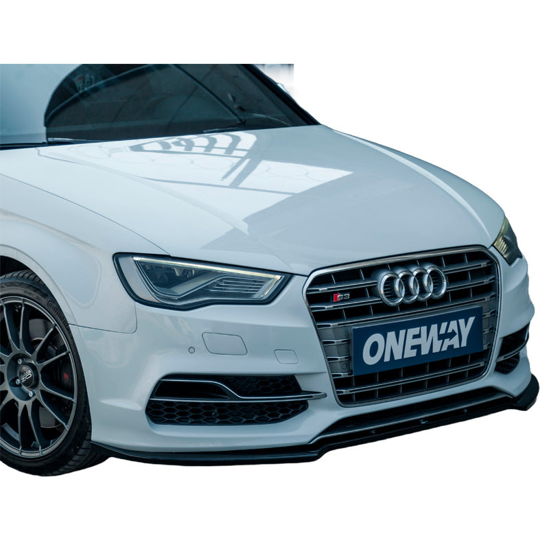 OneWay, lame avant, noir brillant, compatible avec Audi S3 8V (Sedan/Convertible) 2013-2016, Version 2